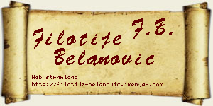 Filotije Belanović vizit kartica
